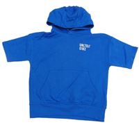 Kobaltově modrá tepláková vesta s kapucí Next