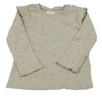 Béžové puntíkaté žebrované triko Next