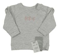 Nové - Šedá mikina s kytičkami a volánky George