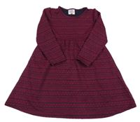 Vínovo-tmavomodré vzorované šaty Topolino