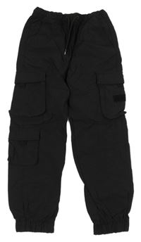 Černé šusťákové cargo cuff kalhoty Chapter young