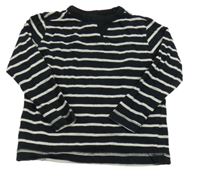 Černo-světlešedé pruhované triko 