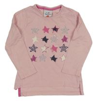 Světlerůžové triko s hvězdičkami a kamínky Topolino