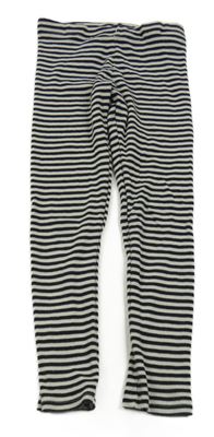 Šedo-černé pruhované žebrované legíny H&M