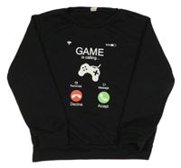 Černá mikina s ovladačem Shein