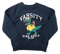 Tmavomodrá mikina s dinosaurem Primark