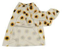 2set - Bílá crop halenka se slunečnicemi + sukňové kraťasy Shein