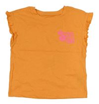 Oranžové tričko s nápisem Primark