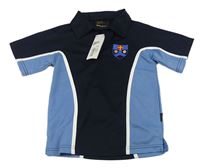 Tmavomodro-modré sportovní polo tričko s výšivkou Falcon