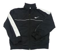 Černo-bílá propínací sportovní mikina s logem Nike