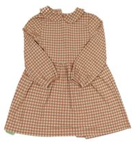 Starorůžovo-bílé kostkované šaty s límečkem Nutmeg