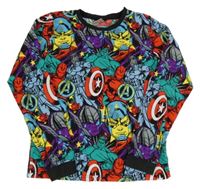 Barevná vzorovaná plyšová mikina s hrdiny Marvel