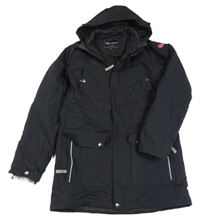 Černý šusťákový zimní kabát s kapucí Trollkids vel. 176