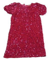 Tmavorůžové sametové flitrové šaty Luna Moon 