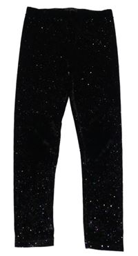 Černé sametové legíny s barevnými třpytkami Next