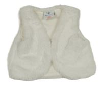 Bílá kožešinová podšitá vesta Topolino