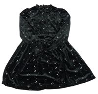 Černé sametové šaty s hvězdičkami M&S