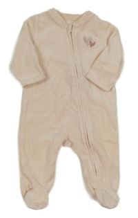 Světlerůžový vzorovaný sametový overal se srdíčky Kiabi 