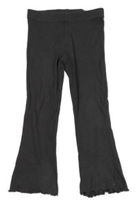 Šedé žebrované flare kalhoty 