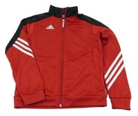 Červeno-černá propínací sportovní mikina s logem Adidas