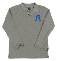 Šedé polo triko s výšivkou Replay