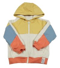 Smetanovo-barevná vzorovaná propínací mikina s kapucí M&S