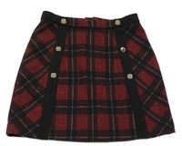 Černo-červená kostkovaná sukně s cvočky River Island 