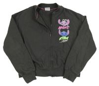 Tmavošedá propínací crop mikina se Stitchem 