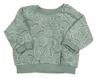 Zelenošedá mikina s dinosaury Matalan