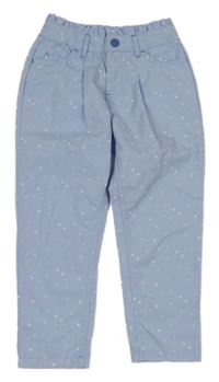 Světlemodré plátěné chino kalhoty se srdíčky Kids