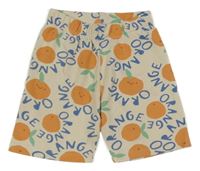 Béžové teplákové kraťasy s pomeranči H&M