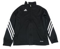 Černá propínací sportovní funkční mikina s logem Adidas 