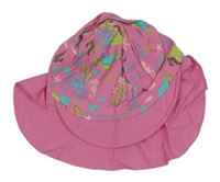 Růžová bavlněná kšiltovka s mořskými živočichy Pusblu