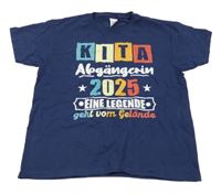 Tmavomodré tričko s nápisem Fruit of the Loom