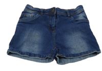 Tmavomodré elastické riflové kraťasy 