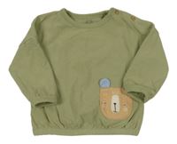 Khaki oversize mikina s medvídkem Next
