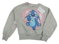 Nové - Šedá melírovaná mikina se Stitchem Disney