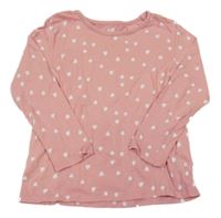 Světlerůžové triko se srdíčky H&M