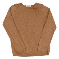 Starorůžový třpytivý svetr s mašlí H&M