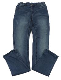 Tmavomodré skinny teplákové rifle s prošoupáním BLUE RIDGE