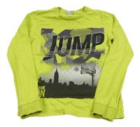 Limetkové triko s nápisem a basketbalovým košem LC WaIKIKI