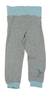 Šedo-světlemodré melírované tepláky s Tazem