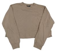 Světlehnědá oversize crop mikina New Look