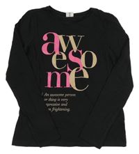 Černé triko s nápisy Page One Young