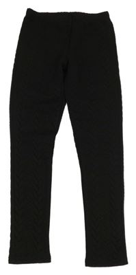 Černé vzorované tregínové kalhoty YIGGA