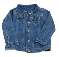 Modrá tepláková riflová bunda s mašlemi a límečkem George