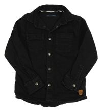 Černá riflová košilová bunda s opičkou Next