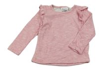 Růžová melírovaná mikina s volánky impidimpi