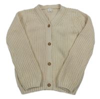 Smetanový žebrovaný propínací svetr M&S