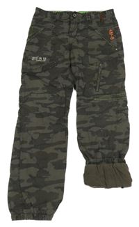 Army cuff plátěné podšité kalhoty s čísly Next